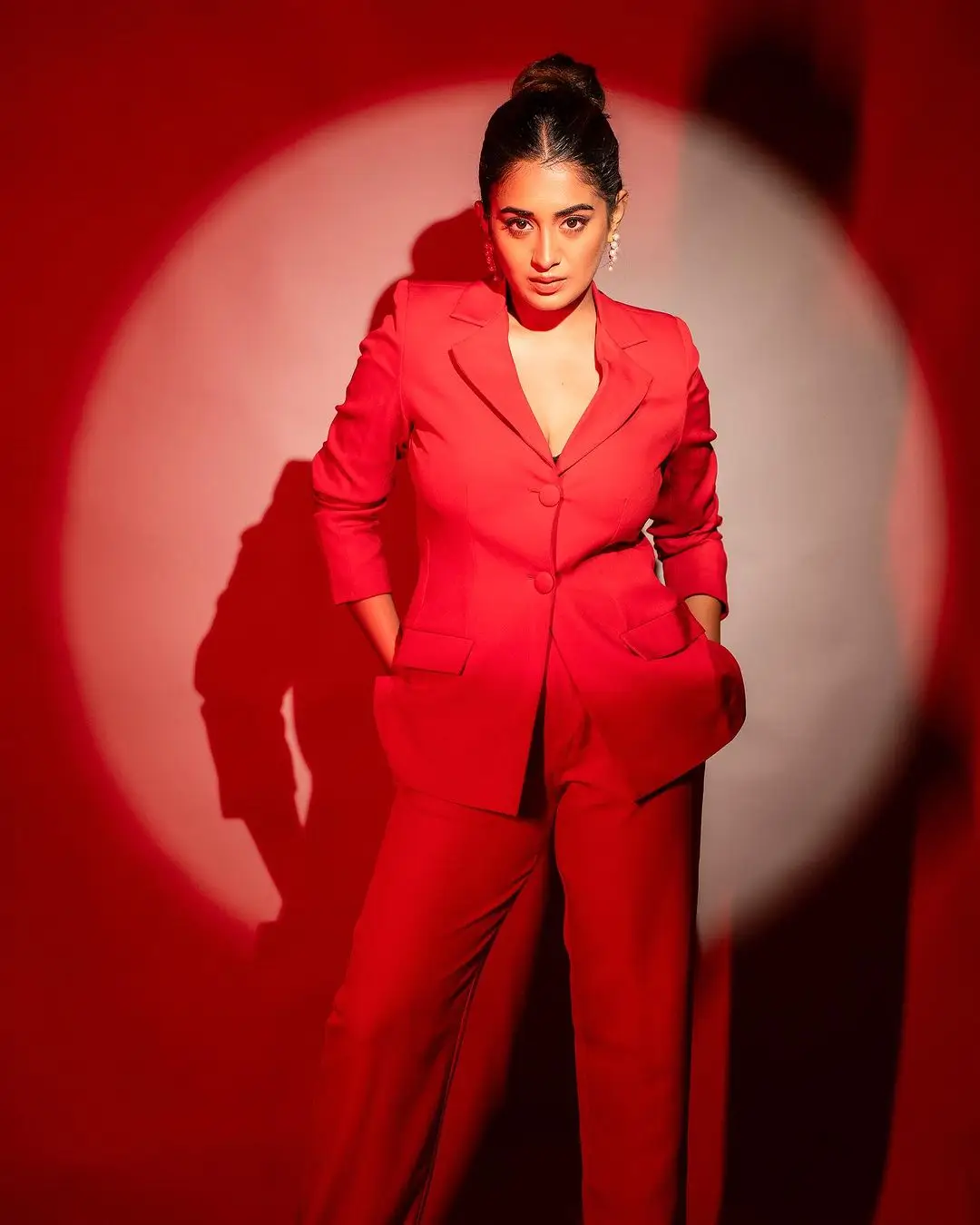 Rashi Singh Stills in Red Coat Pant